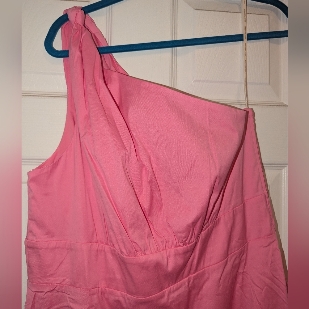 NWT Lilly Pulitzer Confetti Pink Lucilyn One Shoulder Long Dress Sz 14 - Picture 9 of 9